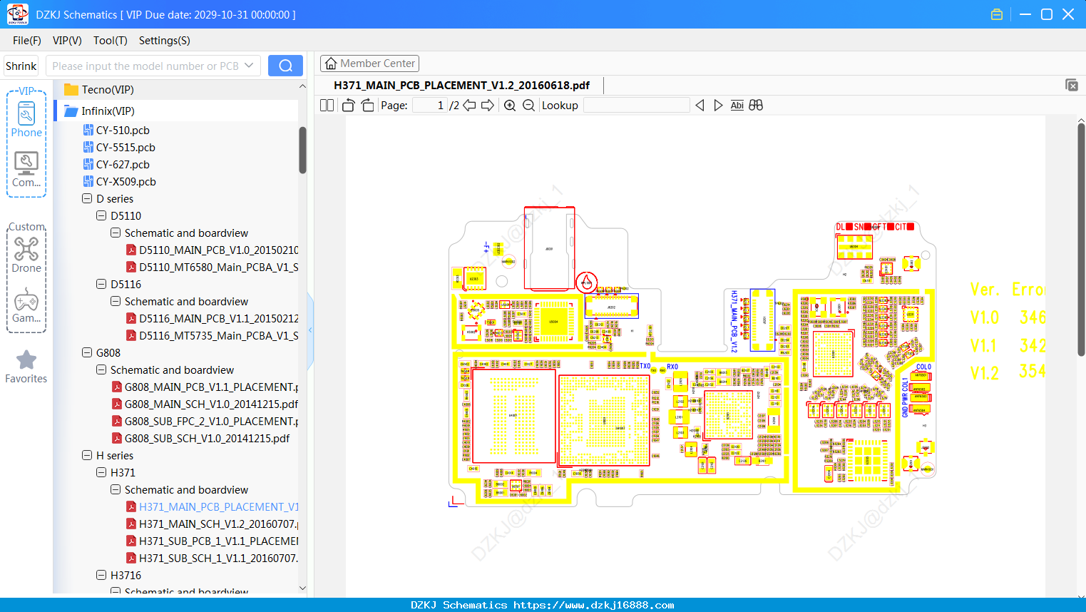 Infinix H371_MAIN_PCB_PLACEMENT_V1.2_20160618